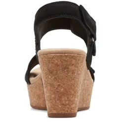 Wedges*Clarks Women's , Rose Lane Sandal Black