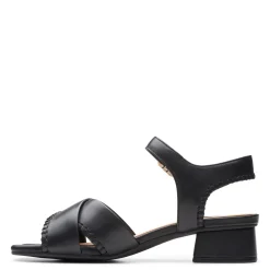 Heeled Sandals*Clarks Women's , Serina 35 Cross Sandal Black Leather