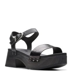 Heeled Sandals*Clarks Women's , Sivanne Bay Sandal Black Interest Leather