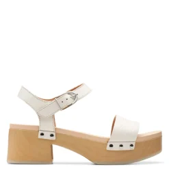 Heeled Sandals*Clarks Women's , Sivanne Bay Sandal Ivory Interest Leather