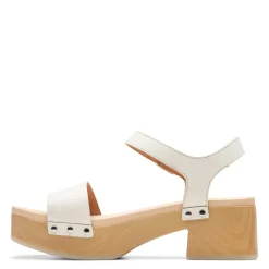 Heeled Sandals*Clarks Women's , Sivanne Bay Sandal Ivory Interest Leather