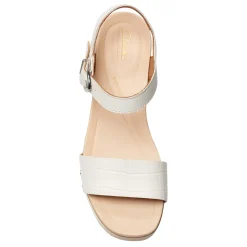 Heeled Sandals*Clarks Women's , Sivanne Bay Sandal Ivory Interest Leather