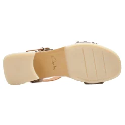 Heeled Sandals*Clarks Women's , Sivanne Bay Sandal Ivory Interest Leather