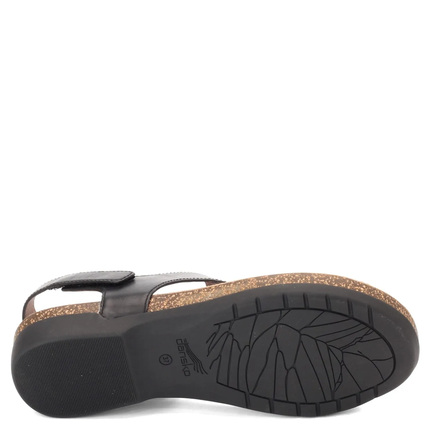 Footbed Sandals*Dansko Women's , Reece Thong Sandals Black Waxy Burnished