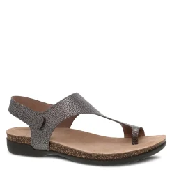 Footbed Sandals*Dansko Women's , Reece Thong Sandal Pewter Metallic