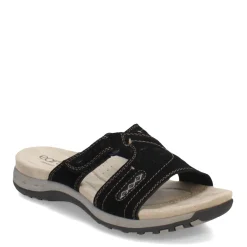 Footbed Sandals*Earth Origins Women's , Sizzle Sandal Black Suede