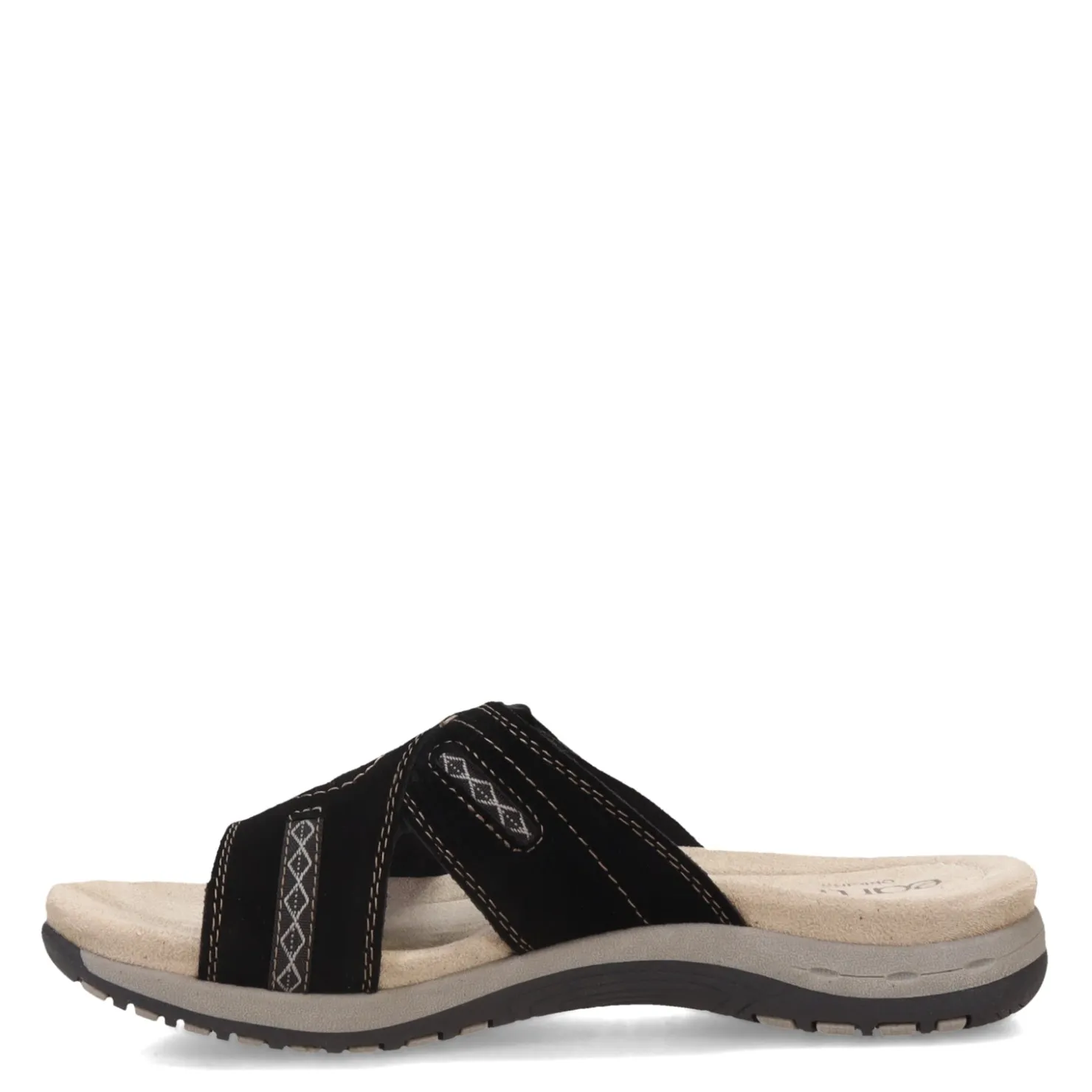 Footbed Sandals*Earth Origins Women's , Sizzle Sandal Black Suede