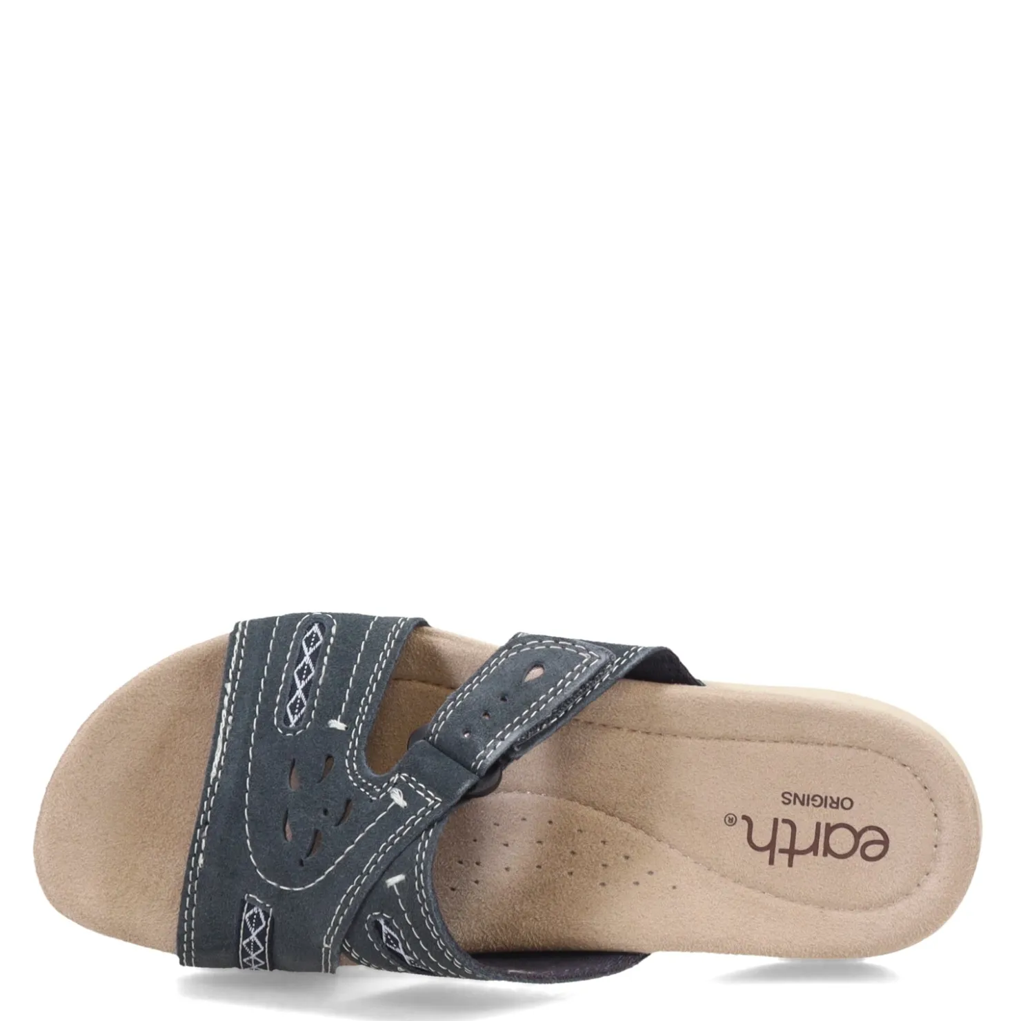Footbed Sandals*Earth Origins Women's , Sizzle Sandal Navy Blue Suede