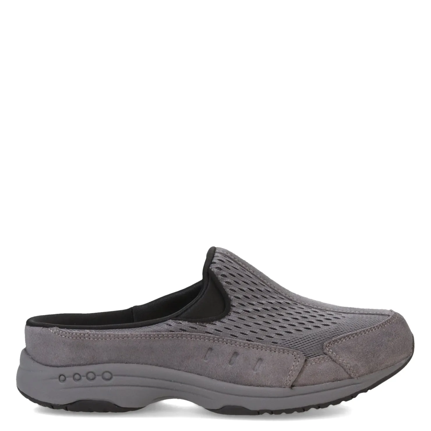 Walking*Easy Spirit Women's , Traveltime Classic Clog Dark Gray Suede