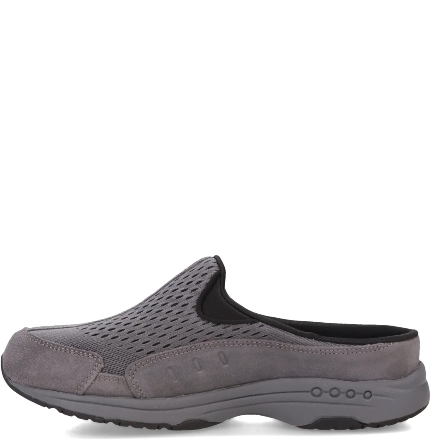 Walking*Easy Spirit Women's , Traveltime Classic Clog Dark Gray Suede