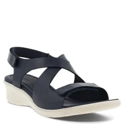 Wedges*ECCO Women's , Felicia Cross Sandal Blue