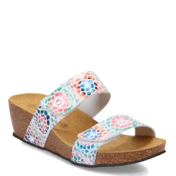 Wedges*Eric Michael Women's , Liat Sandal White Multi