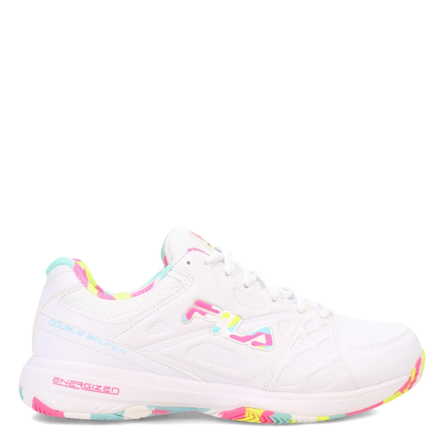 Court*Fila Women's , Double Bounce 3 Pickleball Shoe Wht/Wht/Mult