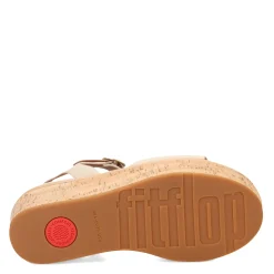 Wedges*FitFlop Women's , Eloise Cork Wrap Strap Sandal Beige