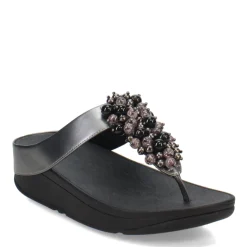 Flip Flops*FitFlop Women's , Fino Bauble Toe-Post Sandal Pewter Black