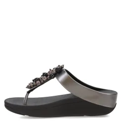 Flip Flops*FitFlop Women's , Fino Bauble Toe-Post Sandal Pewter Black