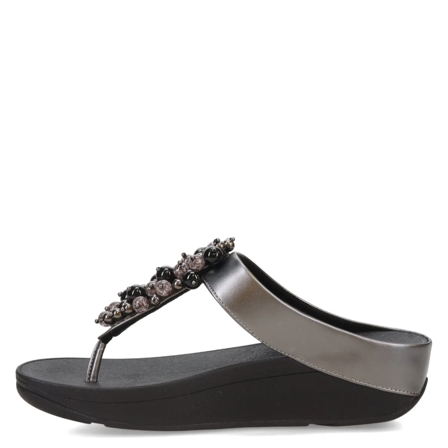 Flip Flops*FitFlop Women's , Fino Bauble Toe-Post Sandal Pewter Black