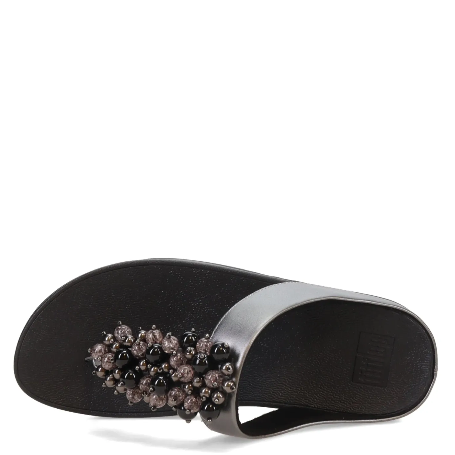 Flip Flops*FitFlop Women's , Fino Bauble Toe-Post Sandal Pewter Black