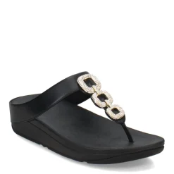 Wedges*FitFlop Women's , Fino Crystal Chain Toe-Post Sandal Black