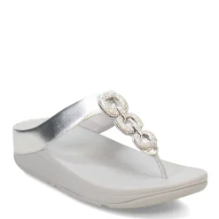 Wedges*FitFlop Women's , Fino Crystal Chain Toe-Post Sandal Silver