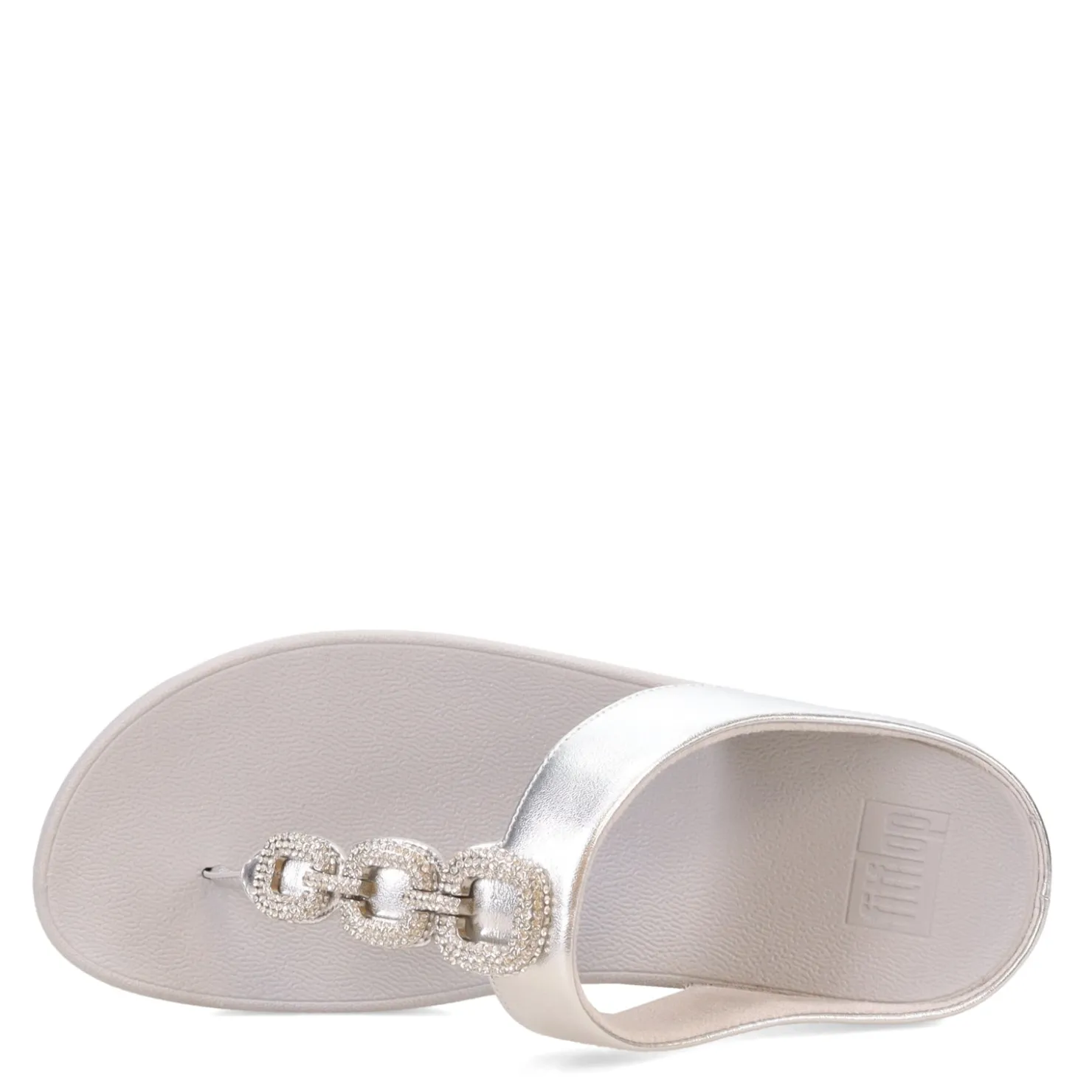 Wedges*FitFlop Women's , Fino Crystal Chain Toe-Post Sandal Silver