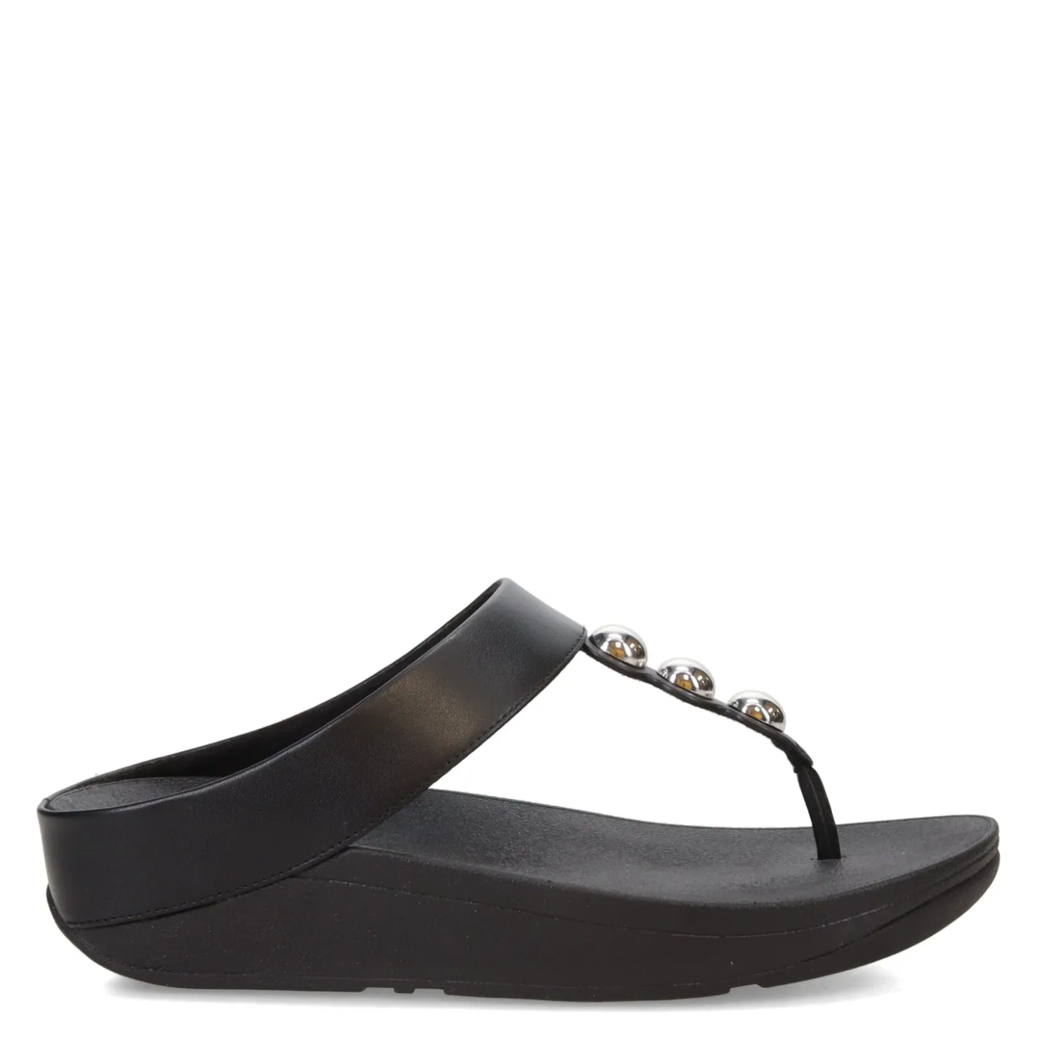 Wedges*FitFlop Women's , Fino Mirror Dome Toe-Post Sandal Black