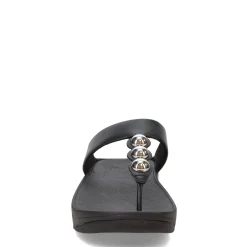Wedges*FitFlop Women's , Fino Mirror Dome Toe-Post Sandal Black
