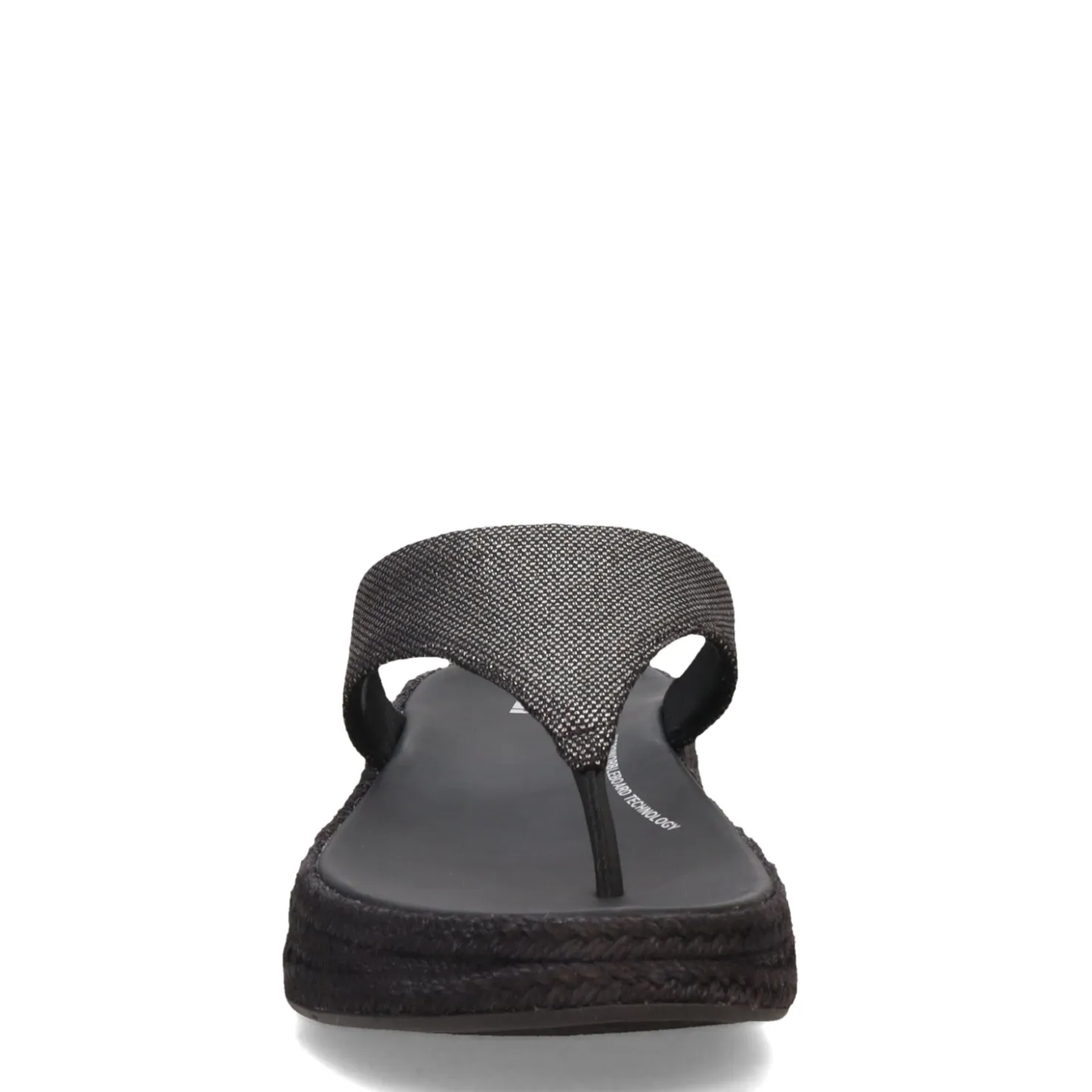 Flip Flops*FitFlop Women's , F-Mode Espadrille Glitz Thong Sandal Black