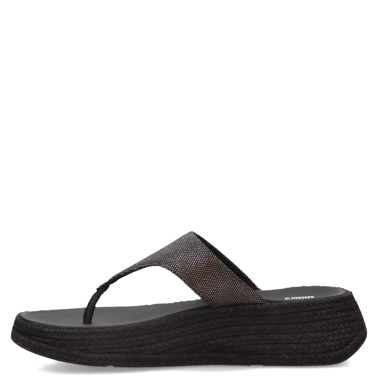 Flip Flops*FitFlop Women's , F-Mode Espadrille Glitz Thong Sandal Black