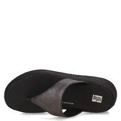 Flip Flops*FitFlop Women's , F-Mode Espadrille Glitz Thong Sandal Black