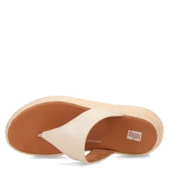 Flip Flops*FitFlop Women's , F-Mode Espadrille Glitz Thong Sandal Ivory