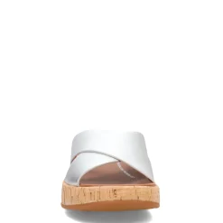Wedges*FitFlop Women's , F-Mode Flatform Cross Slide Silver