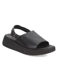 Wedges*FitFlop Women's , F-Mode Leather Flatform Back-Strap Sandal Black