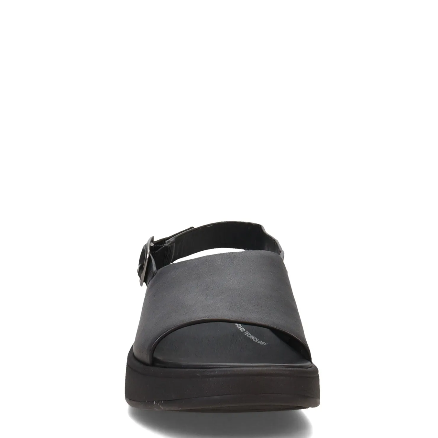 Wedges*FitFlop Women's , F-Mode Leather Flatform Back-Strap Sandal Black