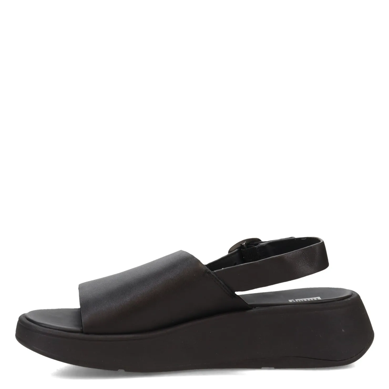 Wedges*FitFlop Women's , F-Mode Leather Flatform Back-Strap Sandal Black