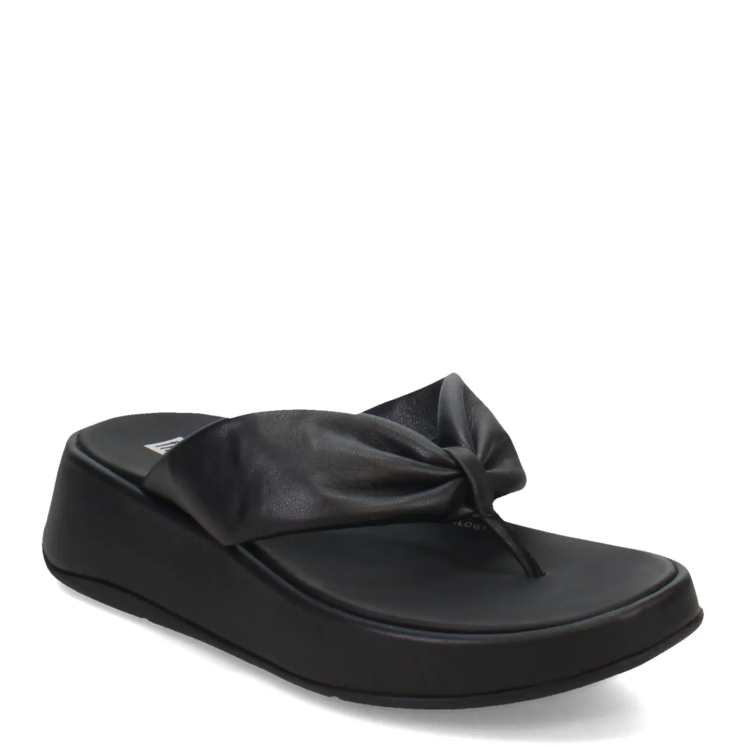 Flip Flops*FitFlop Women's , F-Mode Leather-Twist Toe-Post Sandal Black