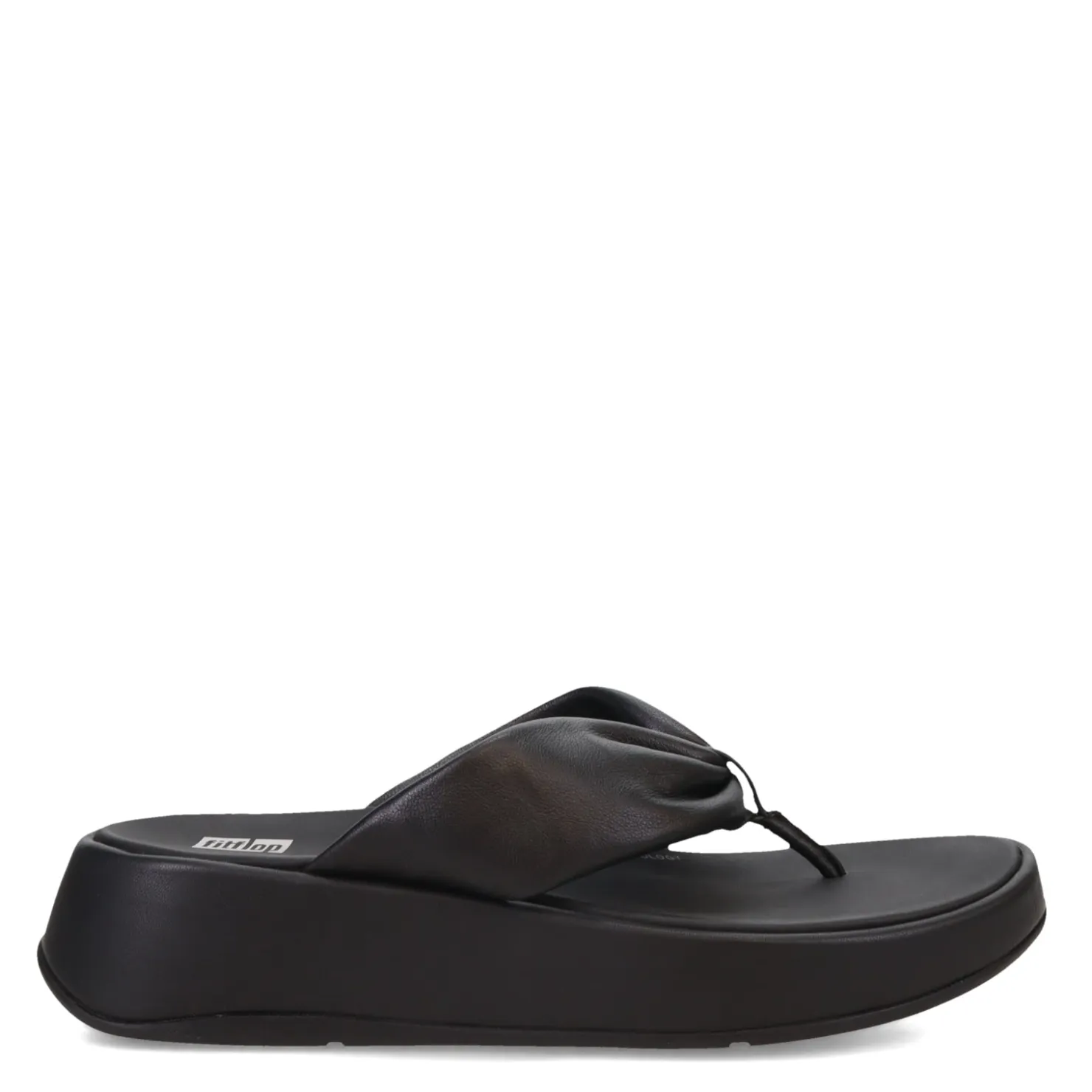 Flip Flops*FitFlop Women's , F-Mode Leather-Twist Toe-Post Sandal Black