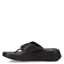 Flip Flops*FitFlop Women's , F-Mode Leather-Twist Toe-Post Sandal Black