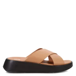 Women's , F-Mode Luxe Leather Flatform Cross Slide|FitFlop Sale