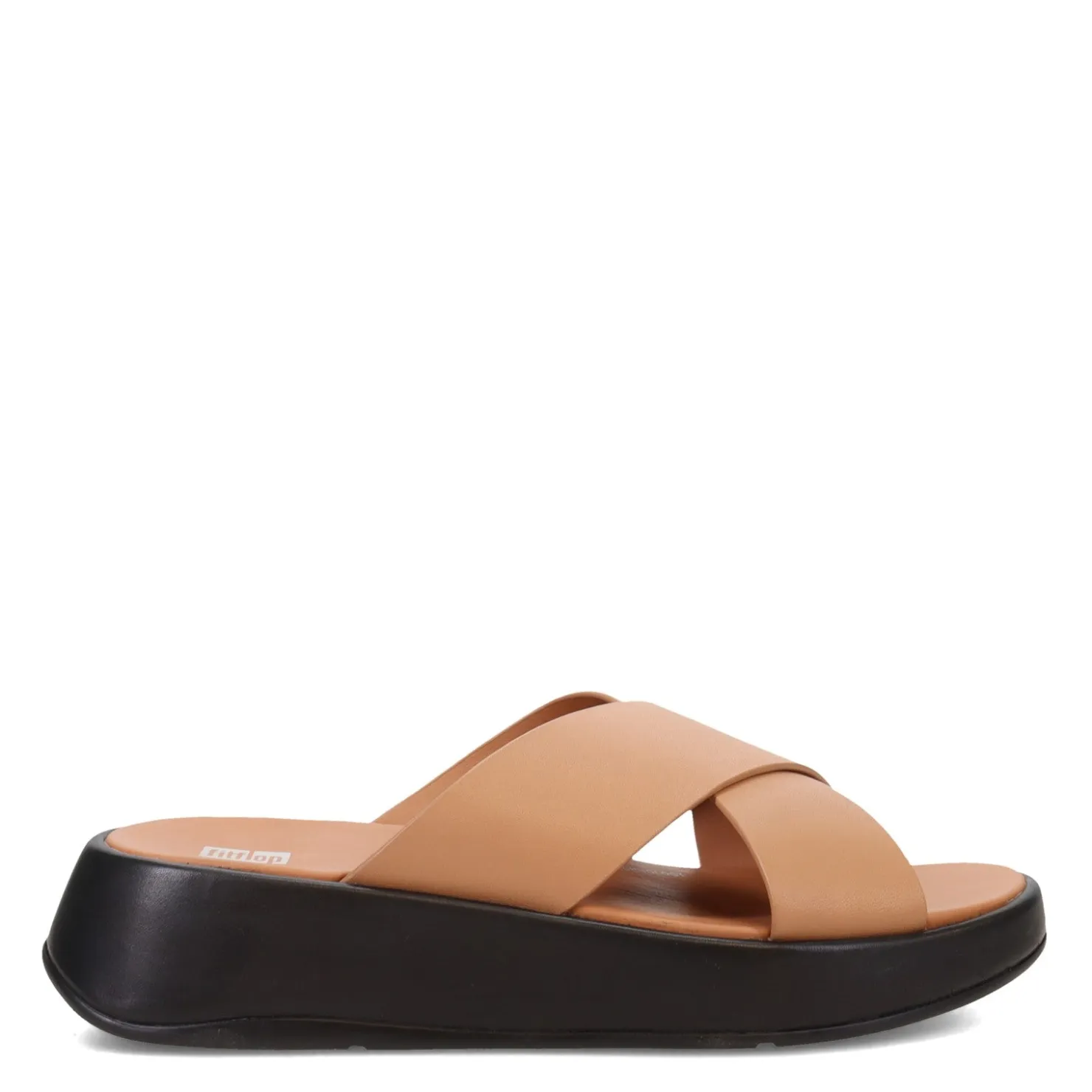 Women's , F-Mode Luxe Leather Flatform Cross Slide|FitFlop Sale