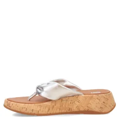 Flip Flops*FitFlop Women's , F-Mode Twist Flatform Thong Sandal Silver