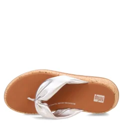 Flip Flops*FitFlop Women's , F-Mode Twist Flatform Thong Sandal Silver