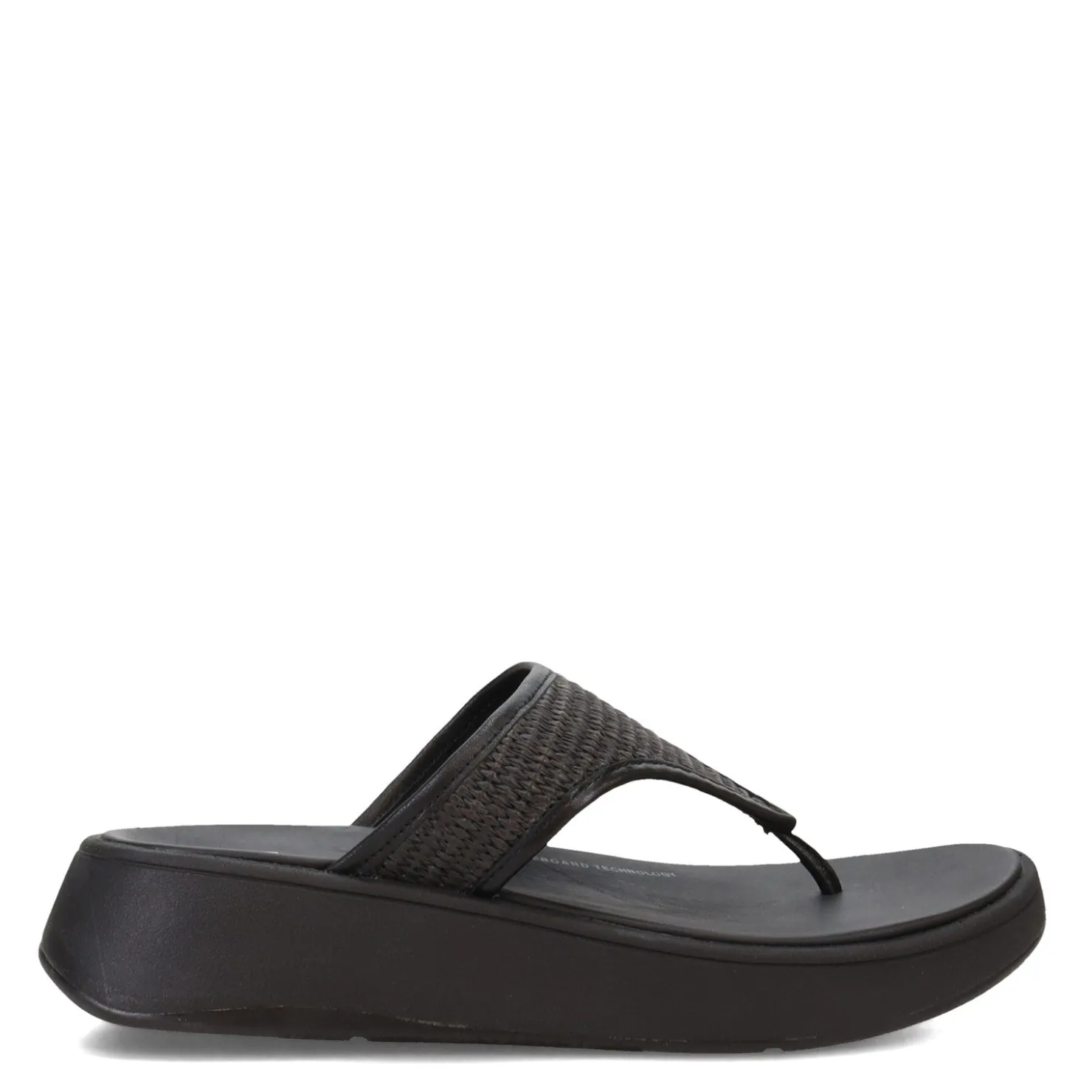 Flip Flops*FitFlop Women's , F-Mode Woven Flatform Toe Post Sandal Black