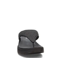 Flip Flops*FitFlop Women's , F-Mode Woven Flatform Toe Post Sandal Black