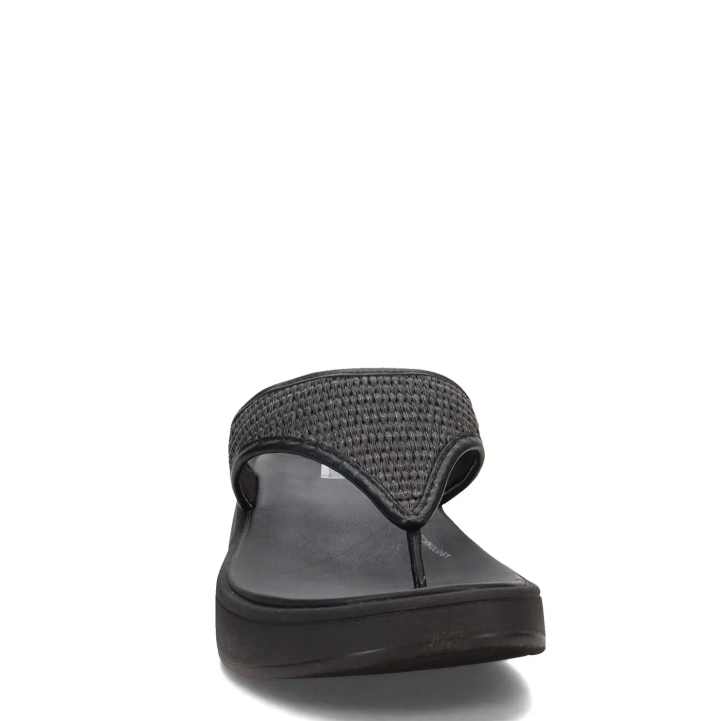 Flip Flops*FitFlop Women's , F-Mode Woven Flatform Toe Post Sandal Black