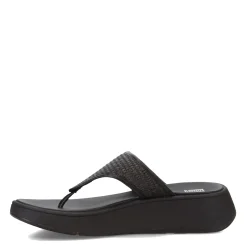 Flip Flops*FitFlop Women's , F-Mode Woven Flatform Toe Post Sandal Black