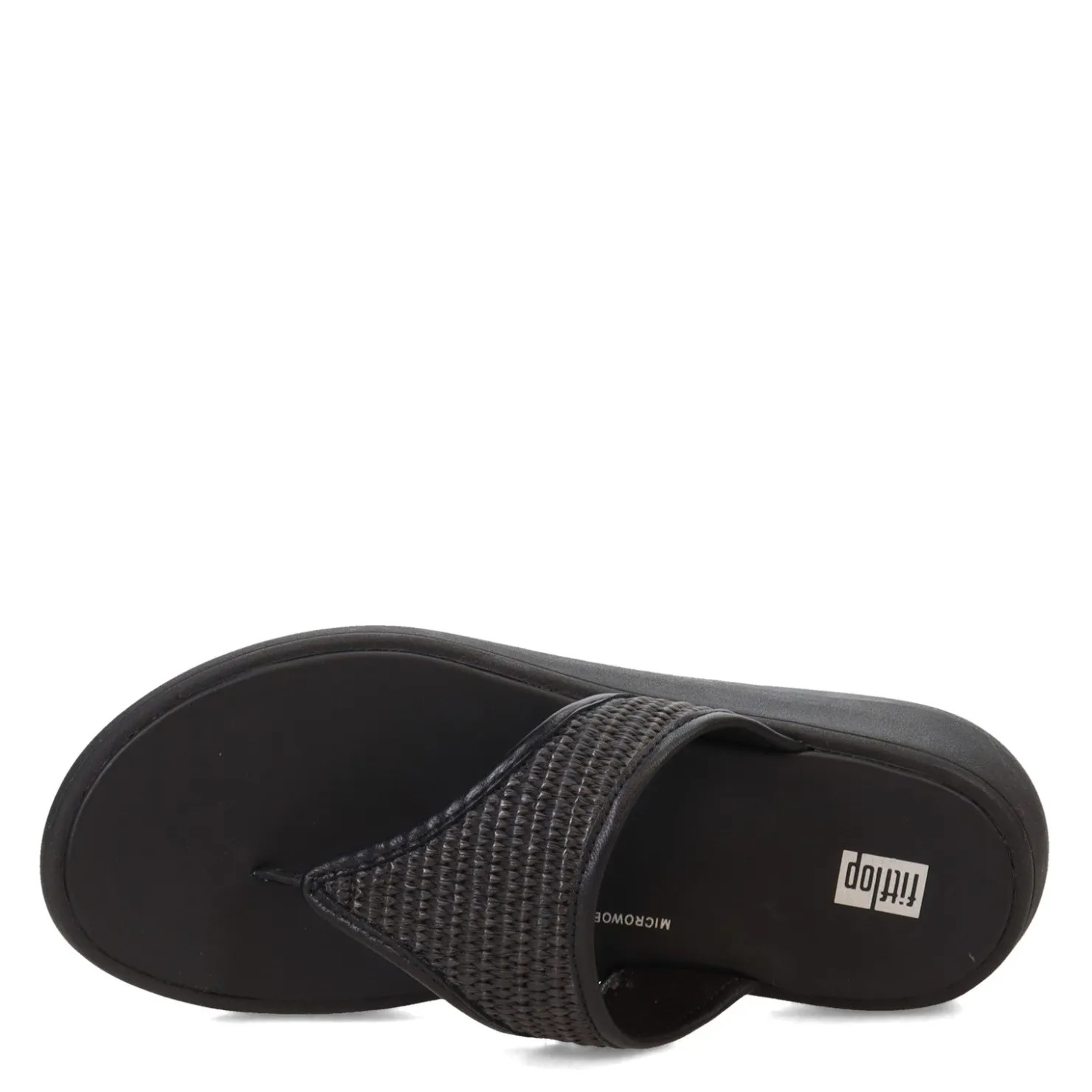 Flip Flops*FitFlop Women's , F-Mode Woven Flatform Toe Post Sandal Black