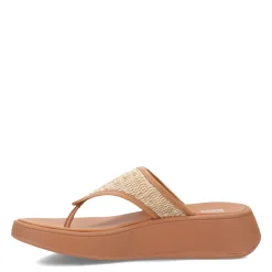 Flip Flops*FitFlop Women's , F-Mode Woven Flatform Toe Post Sandal Tan