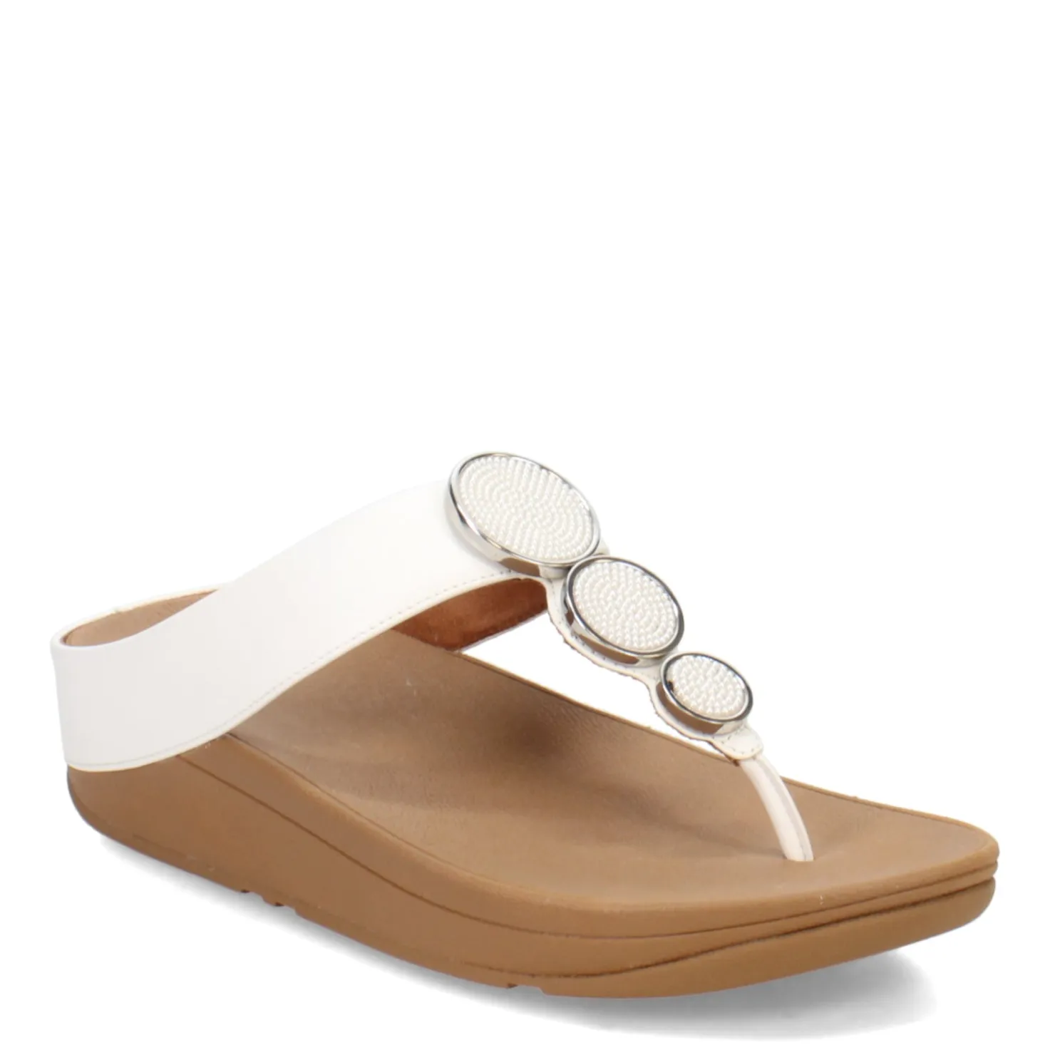 Wedges*FitFlop Women's , Halo Beaded Circle Toe-Post Sandal Urban White