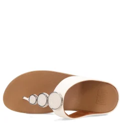 Wedges*FitFlop Women's , Halo Beaded Circle Toe-Post Sandal Urban White